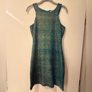 Speechless Teal and Gold Mini Dress